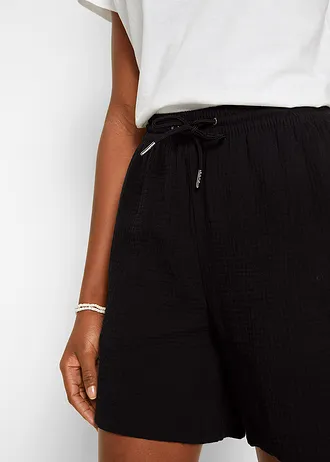Mušelínové šortky • černá • bonprix obchod