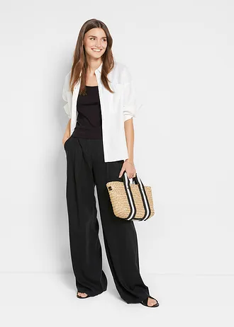 Žebrový top z čisté bavlny • černá • bonprix obchod