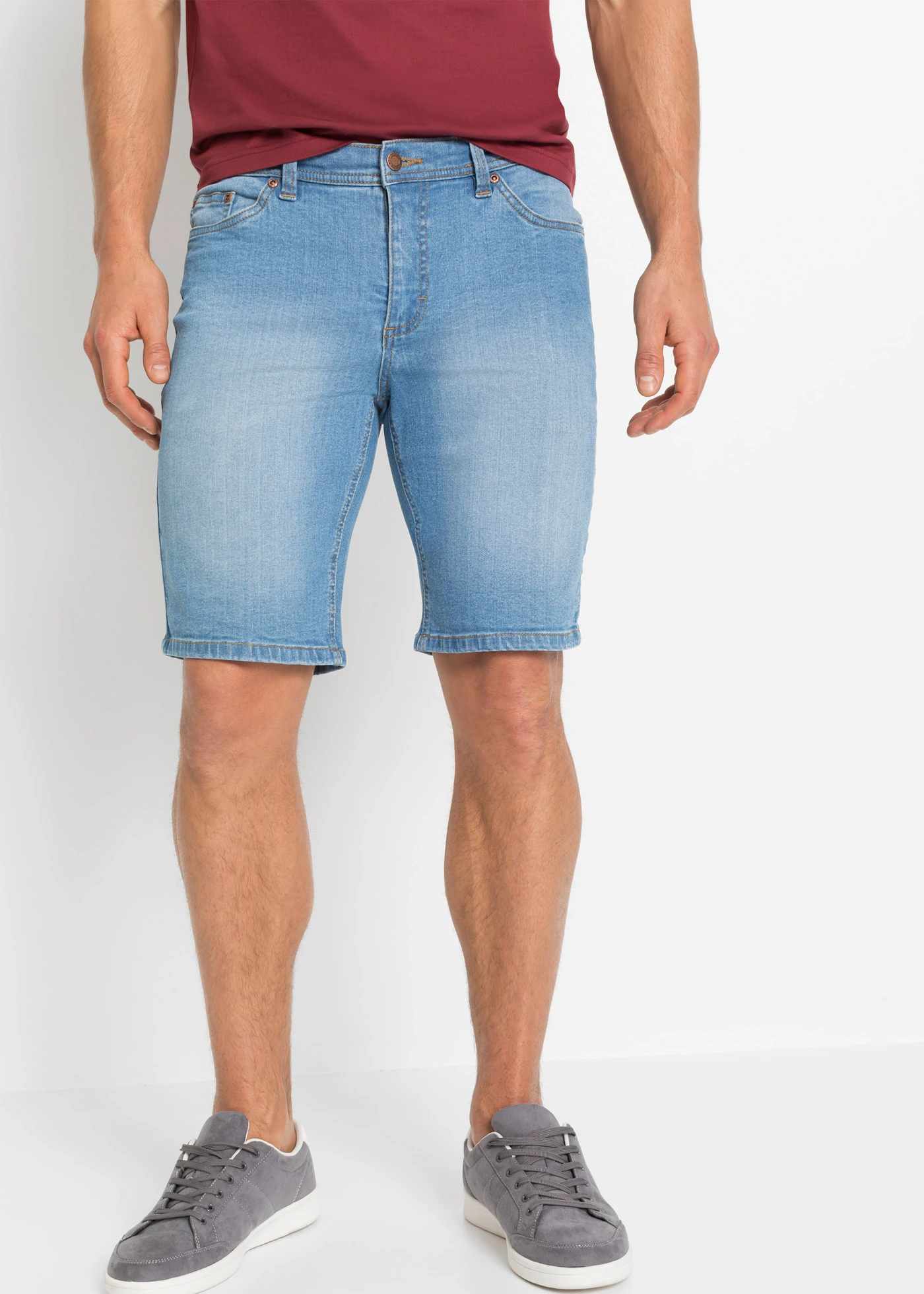 Strečové džínové bermudy, Regular Fit (2 ks v balení) • středně modrý denim + tmavě modrý denim • bonprix obchod