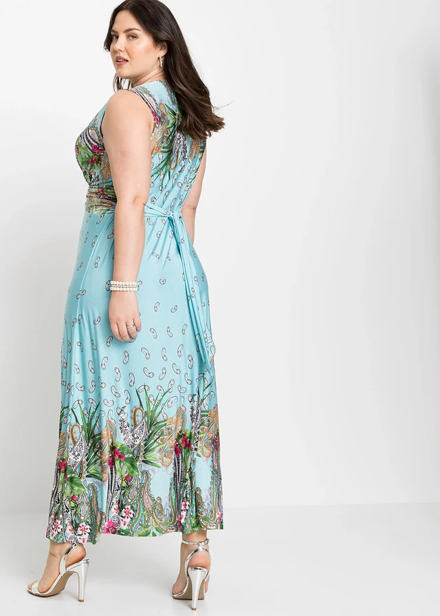 Maxi zomerjurk, Kleur: turkoois paisley