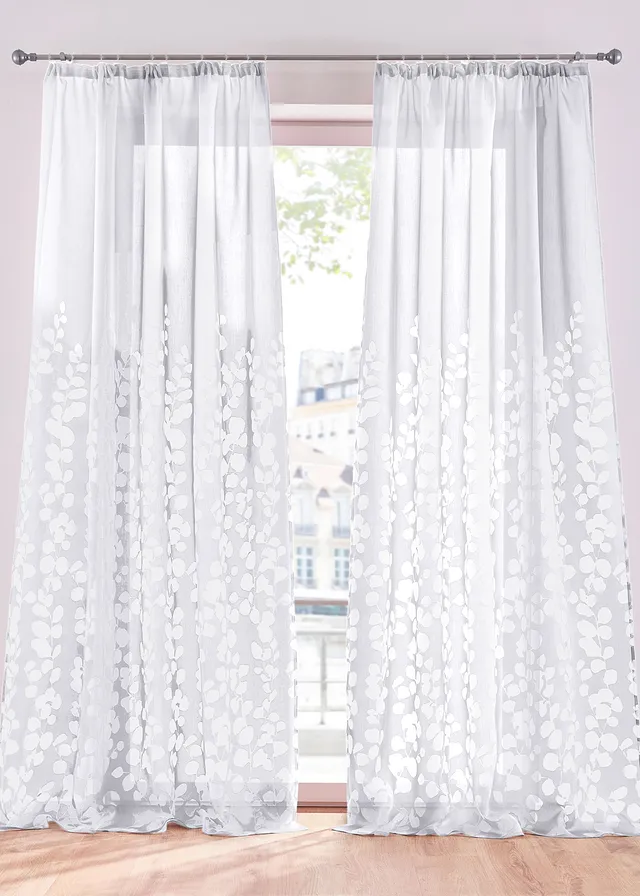 Záclona s listami, vypaľovaná (1 ks) Záclona s listami, vypaľovaná (1 ks)