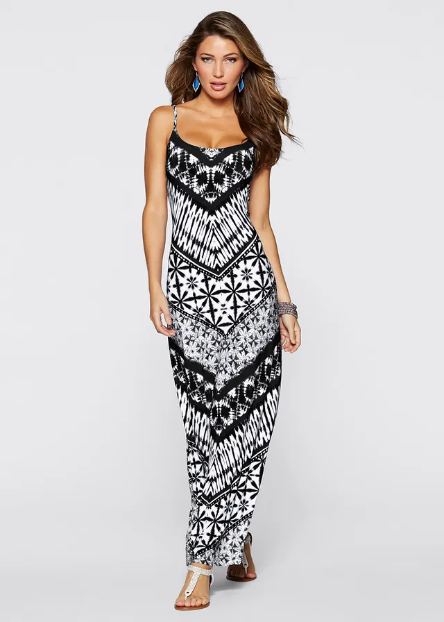 Robe longue imprimée • noir-blanc imprimé • product-page.page-title-suffix