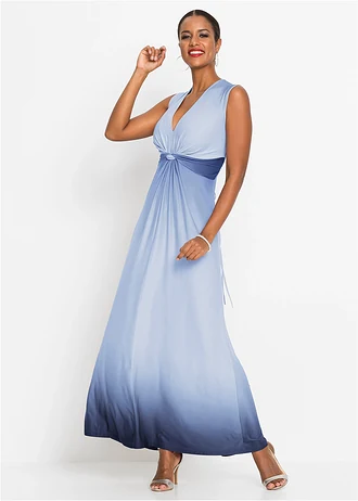 Žerzejové šaty s nařasením • modro-tmavě modrá • bonprix obchod
