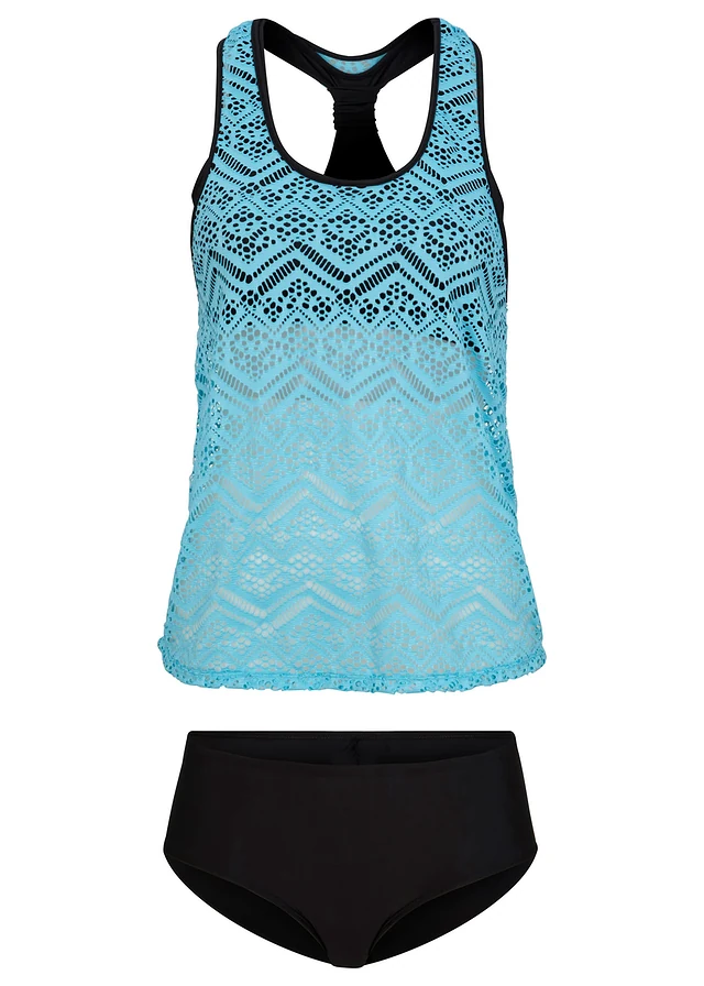 Tankini cu dantelă elastică (set/2 piese)