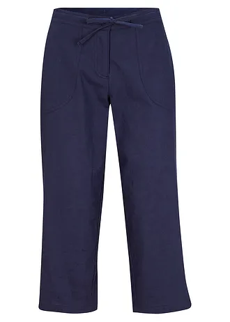 Pantalon 3/4 en lin majoritaire • bleu profond • Boutique bonprix