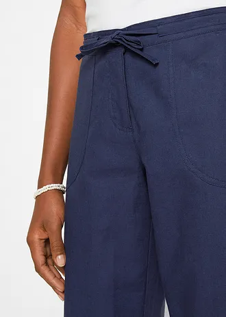 Pantalon 3/4 en lin majoritaire • bleu profond • Boutique bonprix