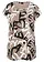 Longshirt, Kleur: taupe-zwart-wit gedessineerd