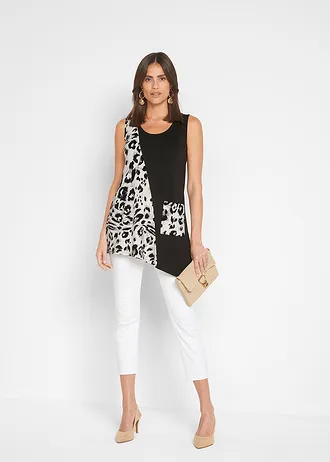 Dlouhý top, barva: černá s leopardím potiskem