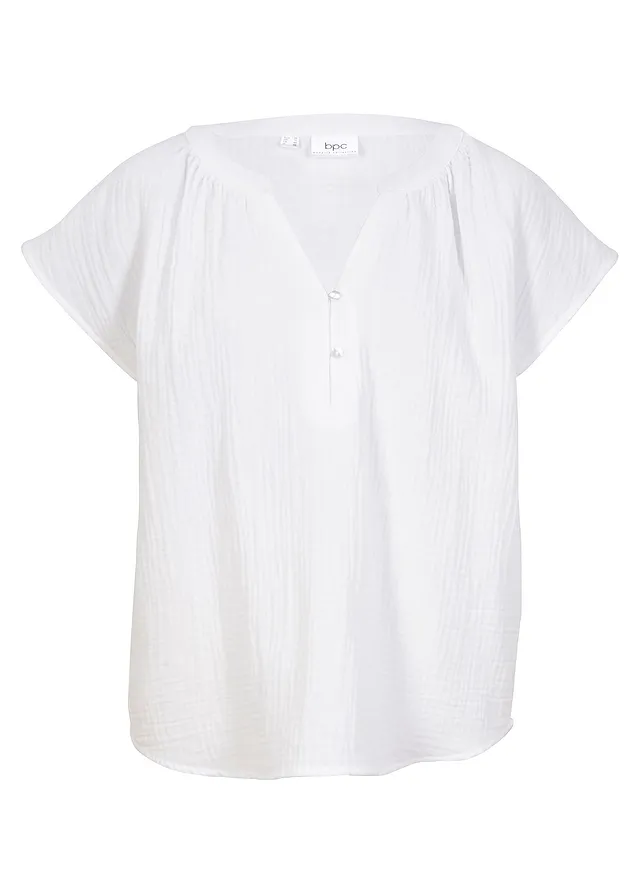 Blúzkový top, mušelínový z čistej bavlny