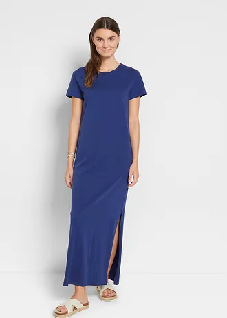 Robe longue 100% coton, Couleur: bleu nuit