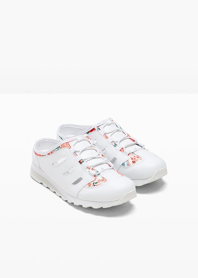 Slippers, Kleur: wit gebloemd