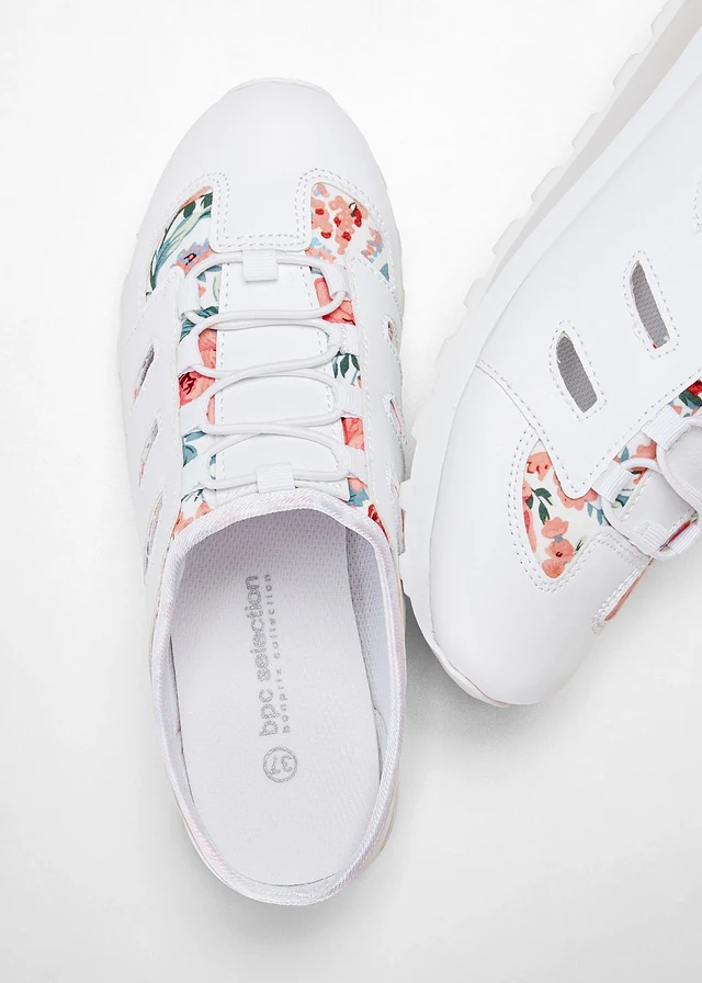 Mules à semelle crantée, Couleur: blanc floral