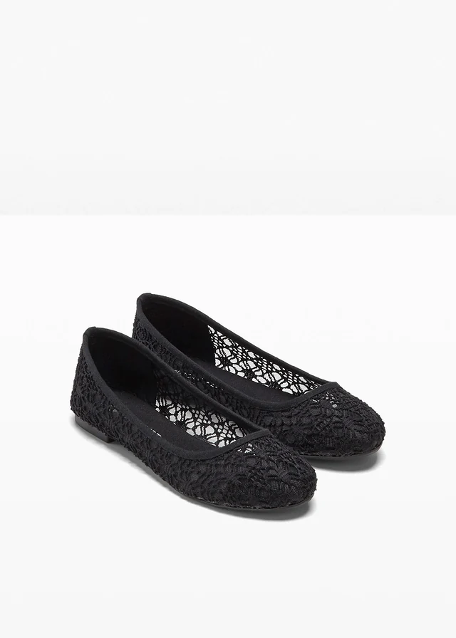 Ballerines à dentelle, Couleur: noir