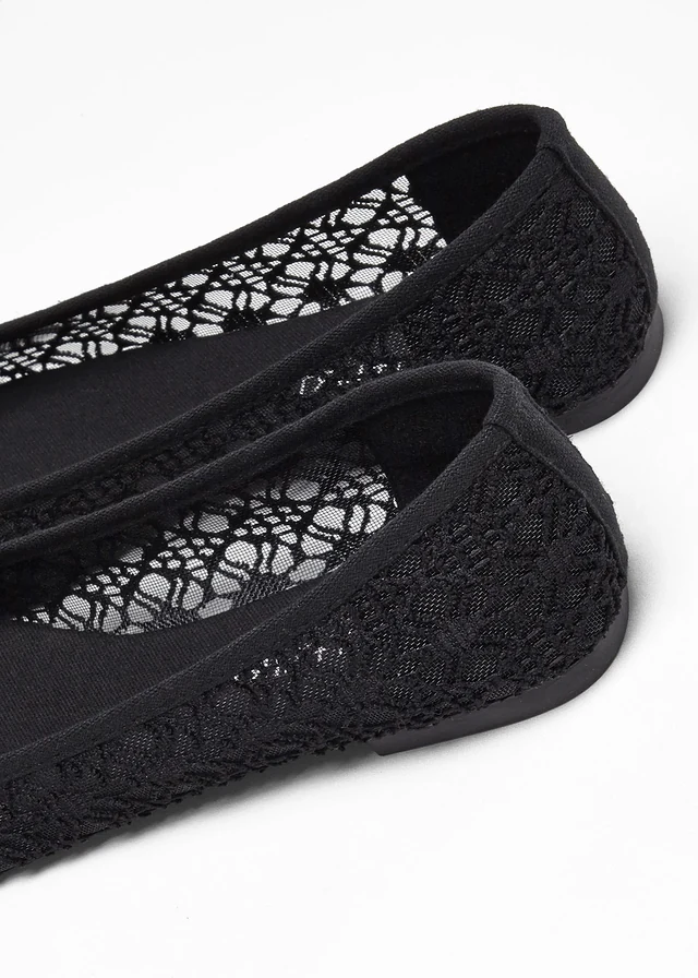 Ballerines à dentelle, Couleur: noir