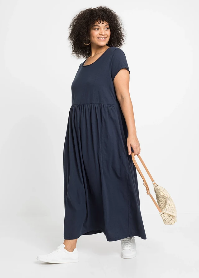 Robe en jersey coton, Couleur: bleu foncé