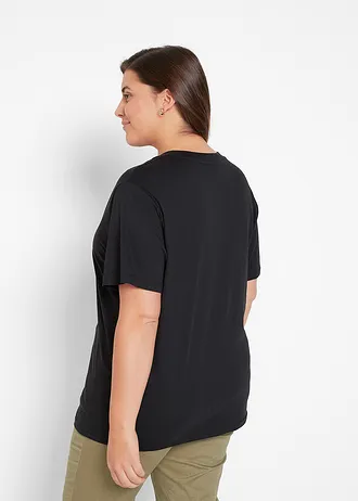 Longshirt (set van 5), Kleur: zwart+hibiscuspink+lichtgrijs gemêleerd+wit+donkerblauw
