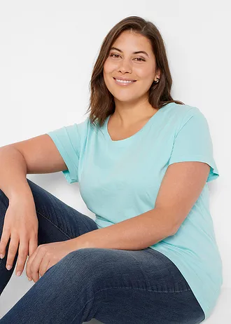 Tričko s kulatým výstřihem (5 ks v balení), barva: křišťálově růžová + pastelově mátová + matná aqua + kouřově šeříková + bílá