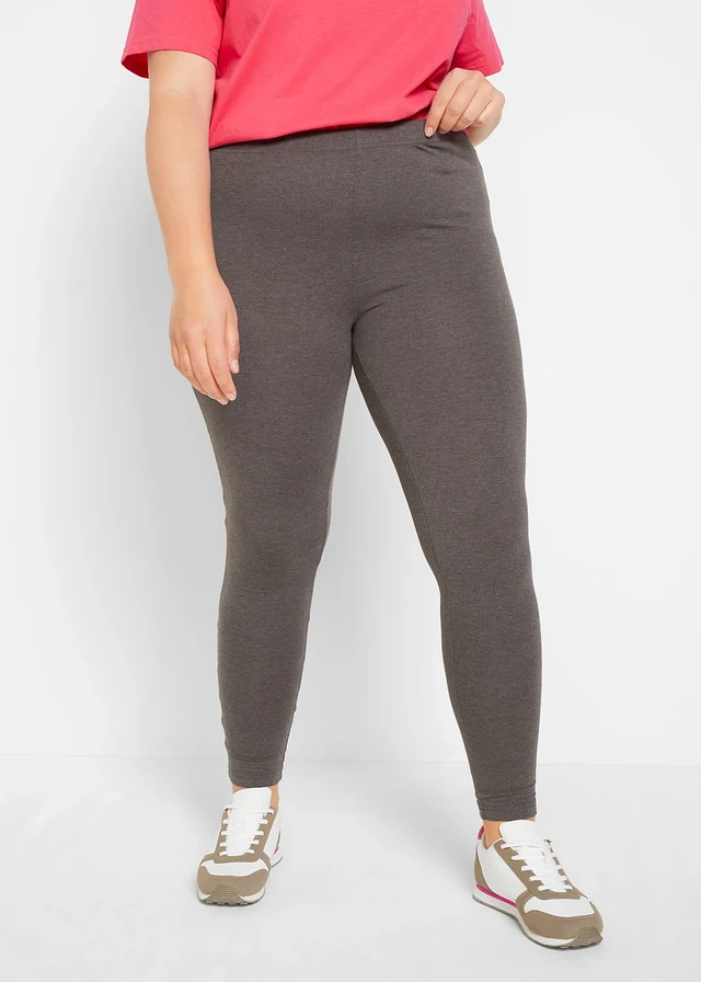 Lot de 2 leggings, Couleur: anthracite chiné + noir