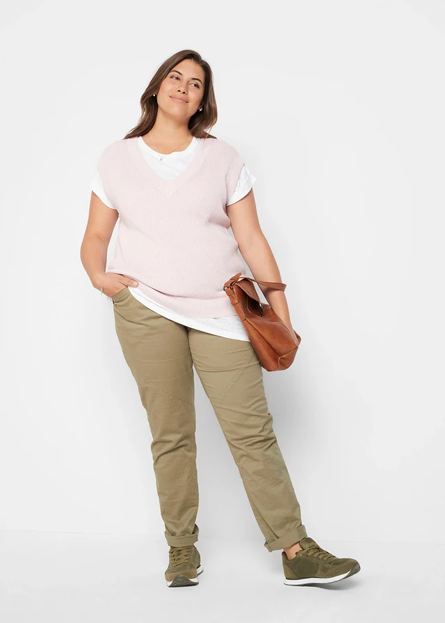 T-shirt long 100% coton, Couleur: blanc