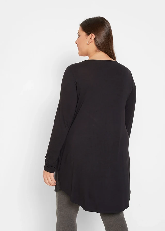 Longshirt met lange mouwen, Kleur: zwart