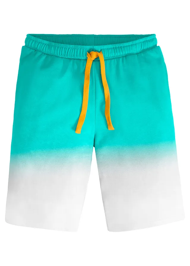 Sweat bermuda met kleurverloop • diepaqua-wit gedessineerd • bonprix online shop