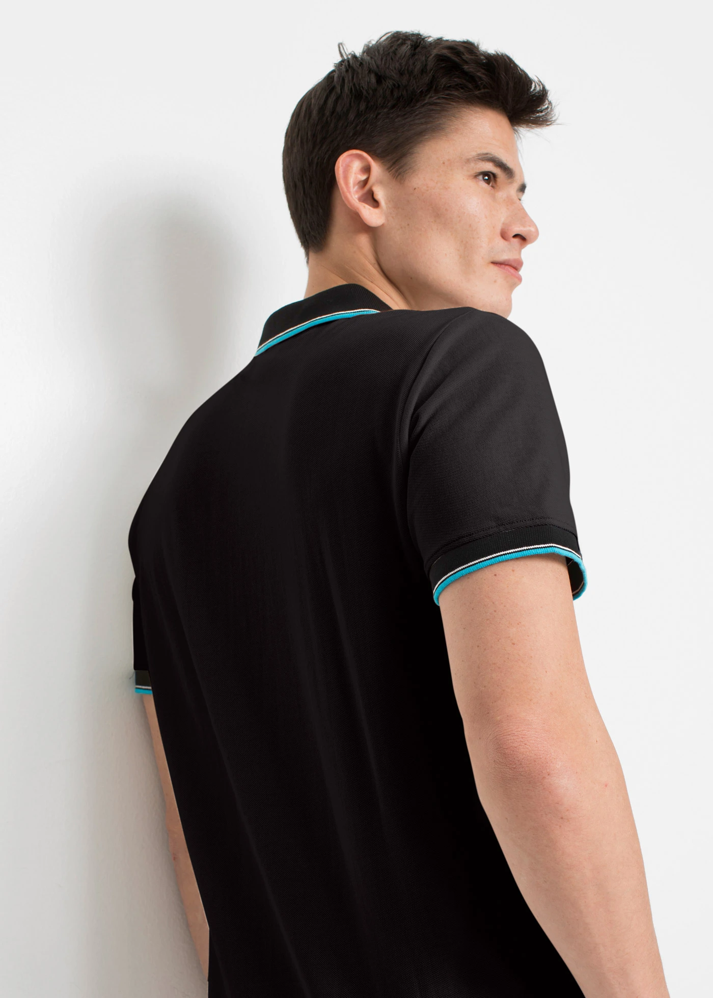 Lot de 3 polos • turquoise + blanc + noir • Boutique bonprix
