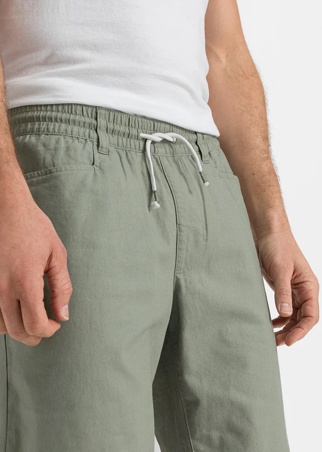 Bermuda van een luchtige linnenmix, regular fit • zeegras • product-page.page-title-suffix