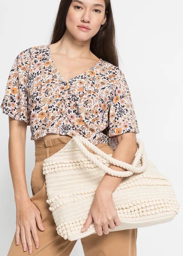 Stoffen shopper crème