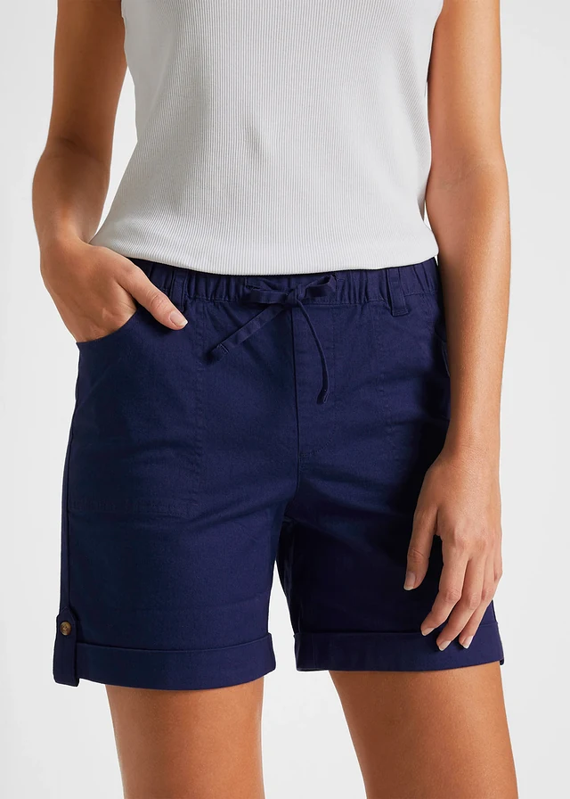 Bermuda coton avec taille élastiquée • bleu nuit • product-page.page-title-suffix