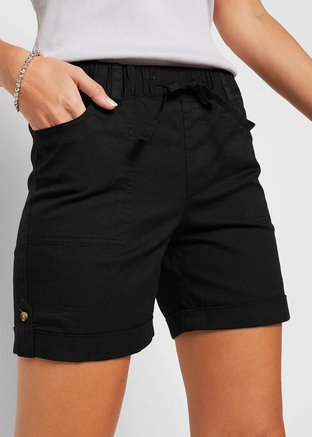 Bermuda coton avec taille élastiquée • noir • product-page.page-title-suffix