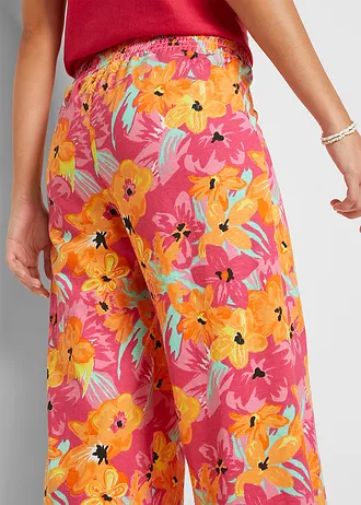 Žerzejové kalhoty Palazzo z měkké směsi s viskózou • pinklady s květy • bonprix obchod
