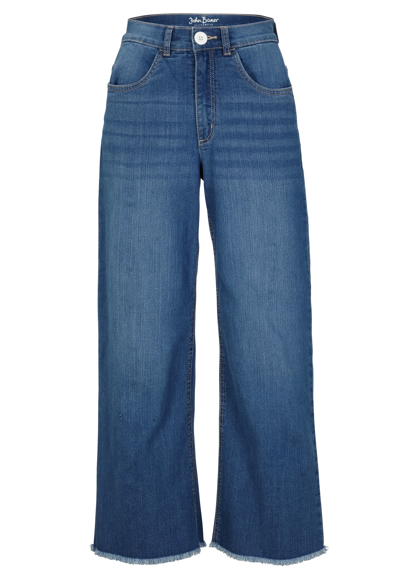 7/8 jeans, wide fit • blauw denim used • bonprix online shop