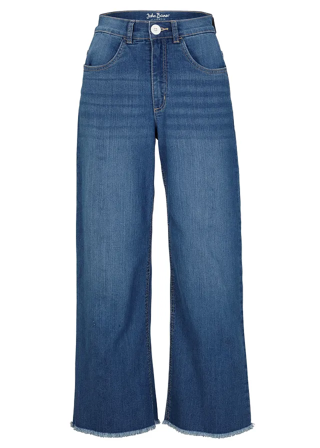 7/8 jeans, wide fit • blauw denim used • bonprix online shop