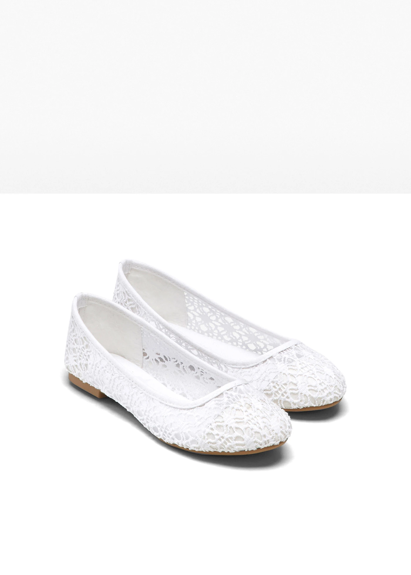 Ballerines à dentelle • blanc • Boutique bonprix