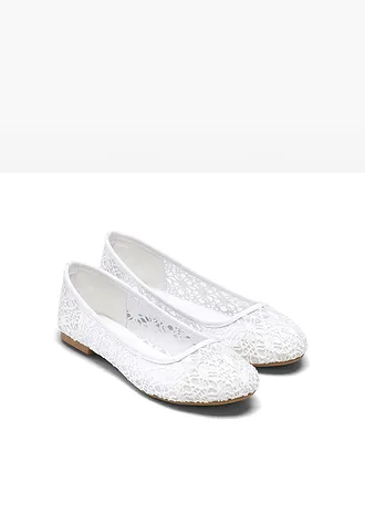 Ballerines à dentelle • blanc • Boutique bonprix