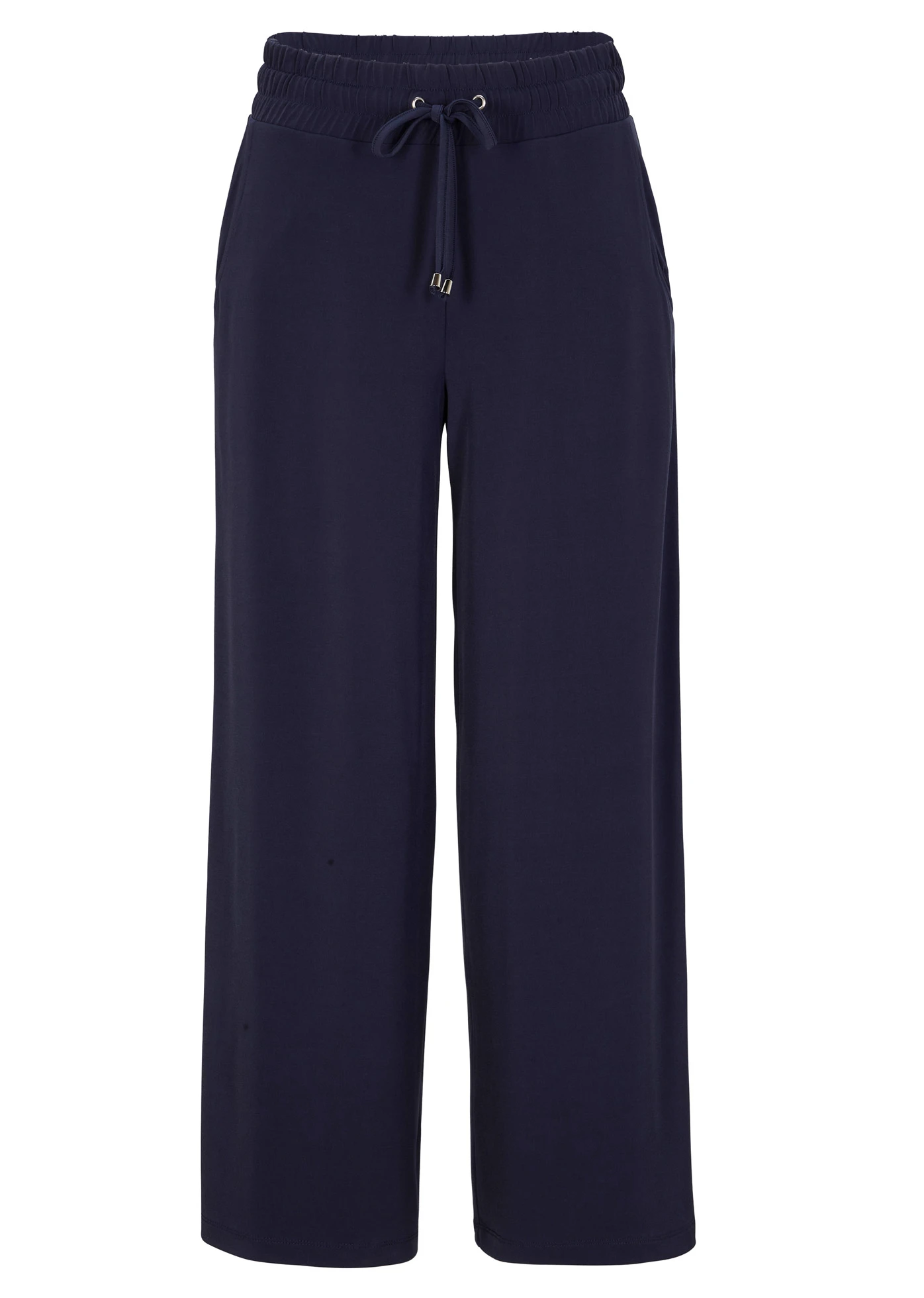 Jersey broek met een comfortabele band • donkerblauw-zilverkleur • bonprix online shop