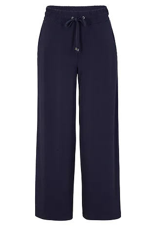 Jersey broek met een comfortabele band • donkerblauw-zilverkleur • bonprix online shop