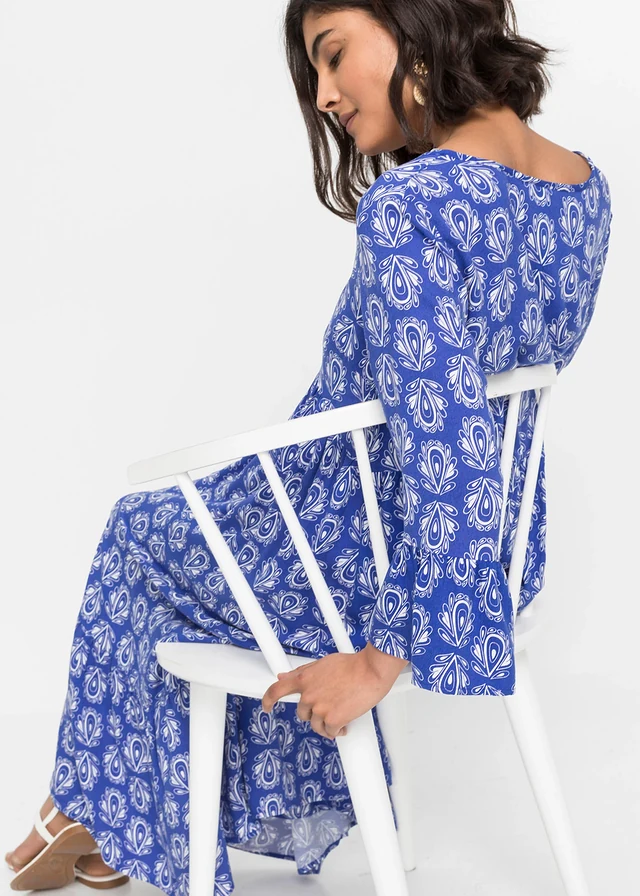 Robe caftan • bleu brillant imprimé • product-page.page-title-suffix