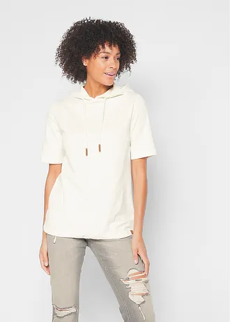 Hoodie van een katoenmix • wolwit • bonprix online shop
