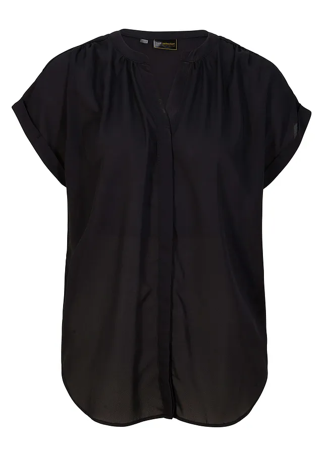 Žoržetová tuniková halenka • černá • bonprix obchod