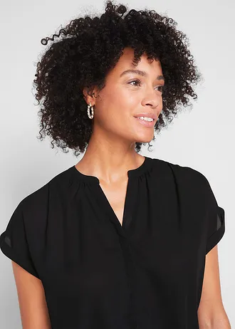 Žoržetová tuniková halenka • černá • bonprix obchod