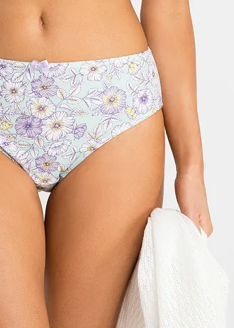 Maxislip (set van 4) • pastelmint gebloemd+lila+wit • bonprix online shop