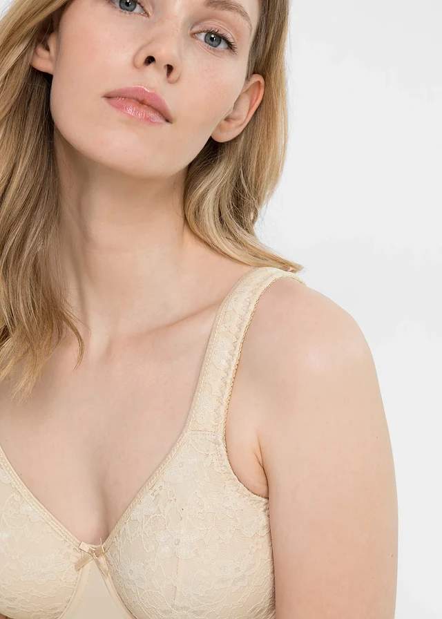 Minimizer bh met gewatteerde bandjes, Kleur: sandbeige
