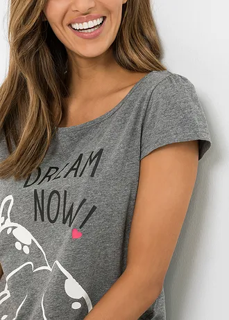 Shortama (2-dlg. set), Kleur: grijs gemêleerd-kristalroze