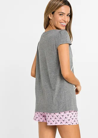 Shortama (2-dlg. set) • grijs gemêleerd-kristalroze • bonprix online shop