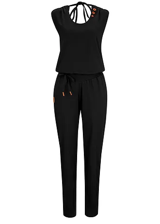 Žerzejový overal z bavlněné směsi, barva: černá