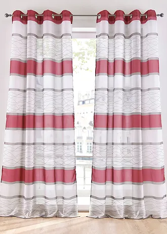 Voilage avec polyester recyclé (1 pce), Couleur: rouge
