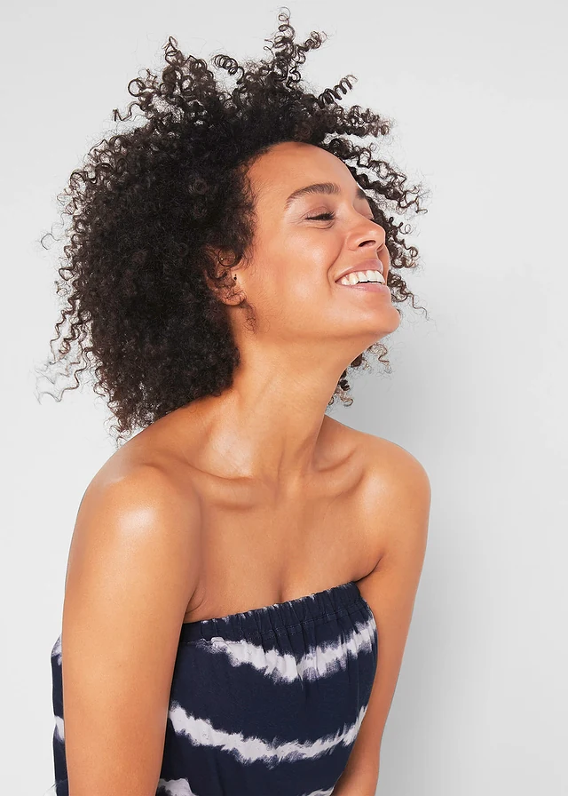 Strapless playsuit van biologisch katoen • donkerblauw • product-page.page-title-suffix