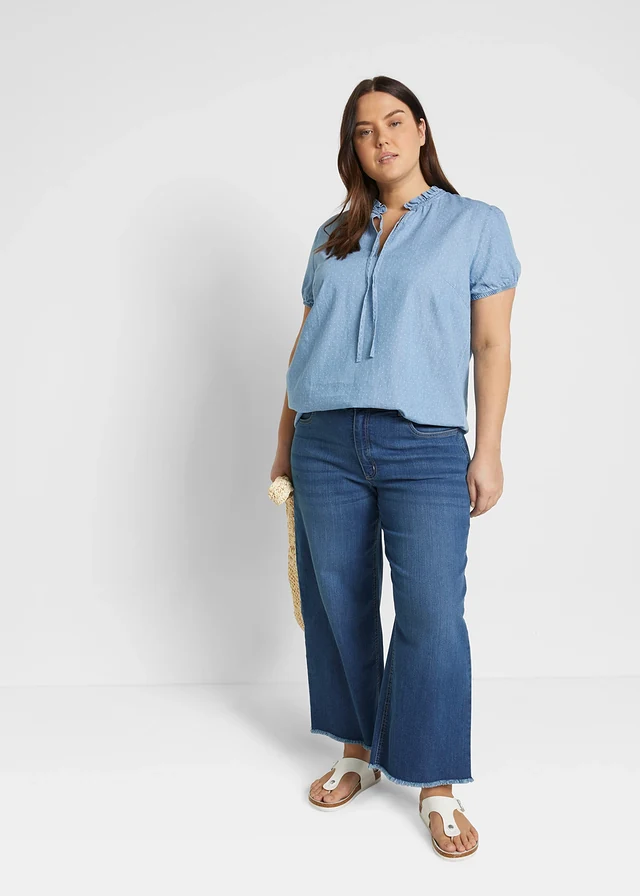 7/8 džíny, Wide Fit, barva: modrý denim used