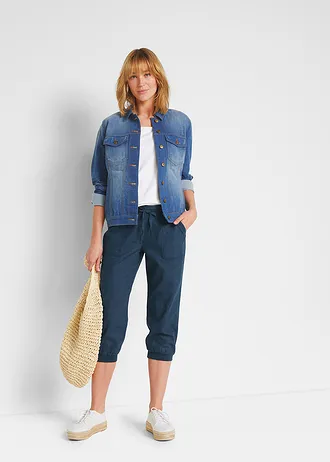 Linnen 3/4 broek • donkerblauw • bonprix online shop